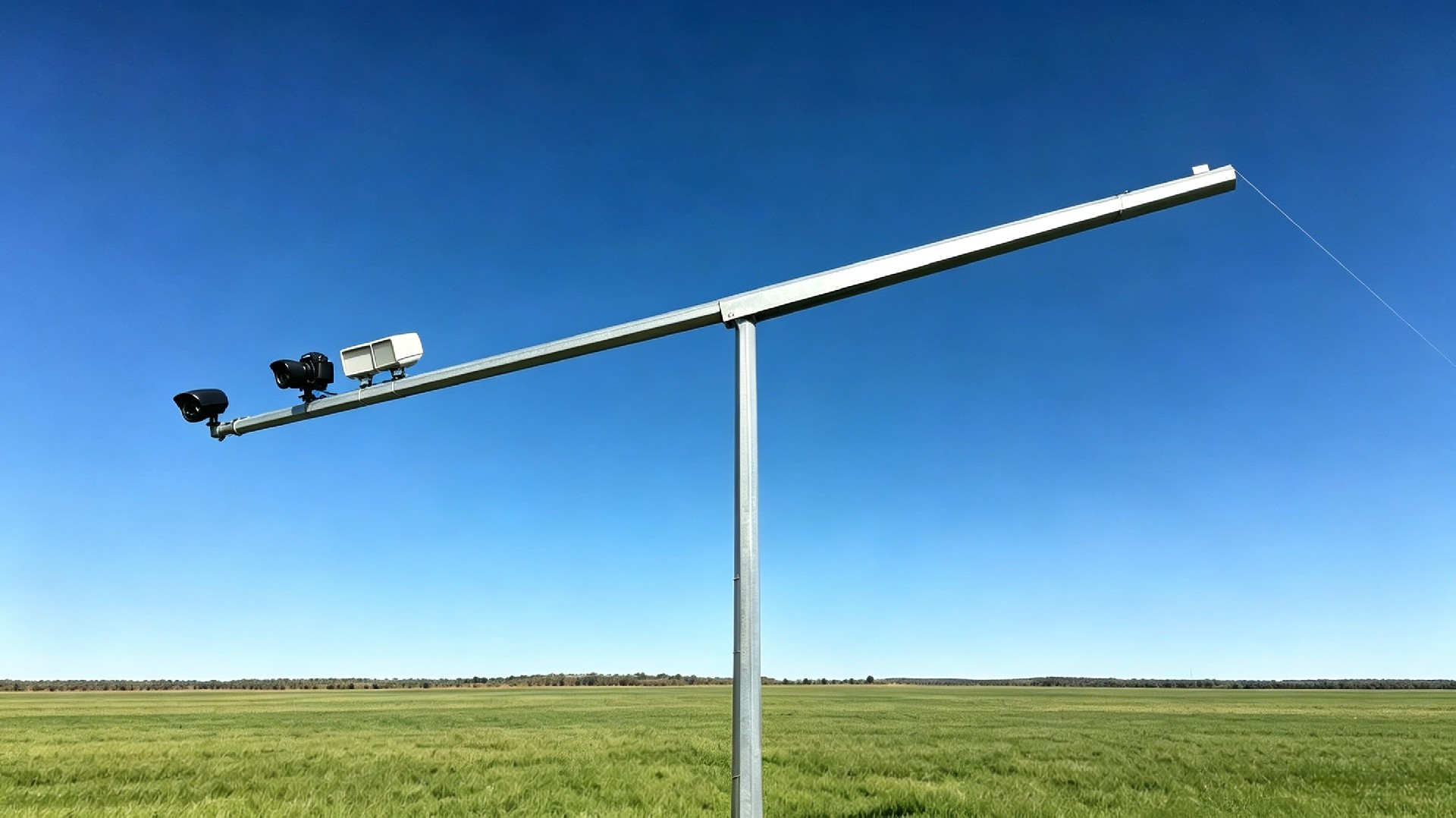 Mid‑hinged CCTV pole for highway and road network traffic monitoring