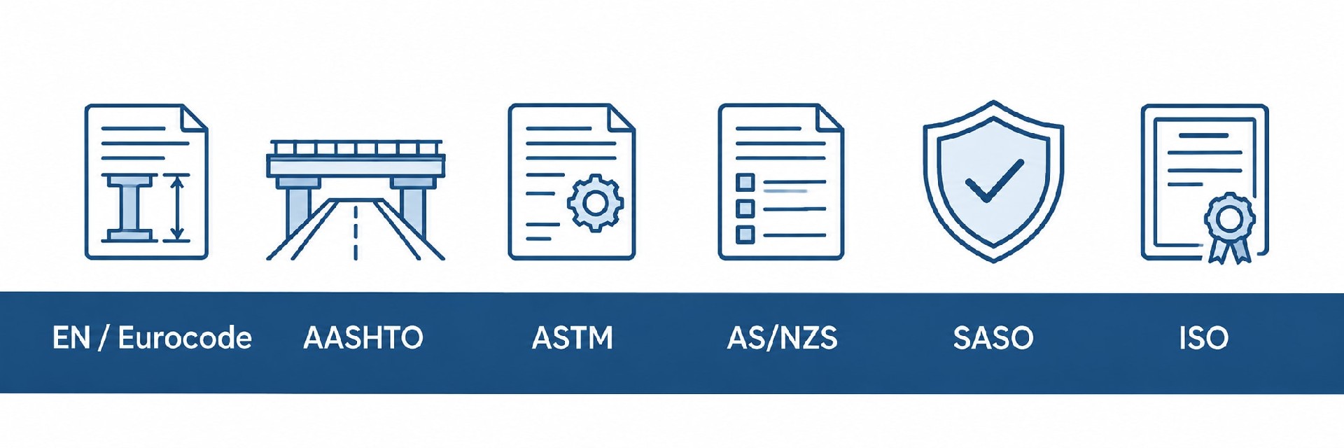 Standards referenced for pole design and manufacturing: EN Eurocode, AASHTO, ASTM, AS/NZS, SASO and ISO